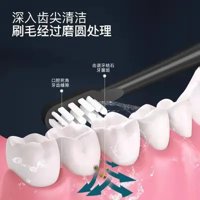 洁洋成人电动牙刷JY-211软毛刷头标配五只装厂家销售一件代发 - 4