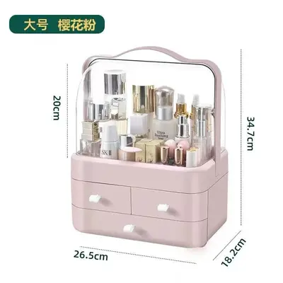 Cosmetic storage box desktop dustproof dressing table large capacity high-end skincare product storage box lipstick storage rack - 8