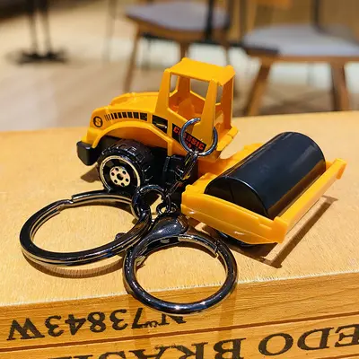 Alloy Construction Vehicle Excavator Keychain and Bag Charm, Couple Gift Set - 9