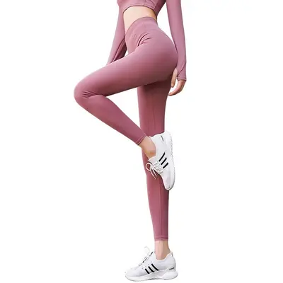 Damen Yogahose mit hohem Bund, Bauchkontrolle, 7/8-Länge - 6