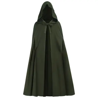 Medieval Wool Cloak, Hobbit Elf Cosplay Cape, Renaissance - 8