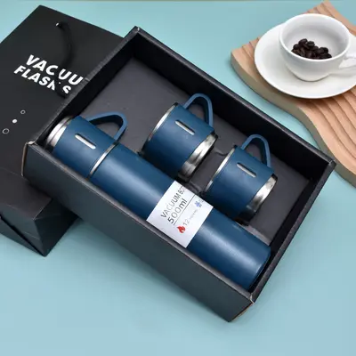 Edelstahl-Thermobecher-Set, 3 Deckel, im Geschenkkarton - 8