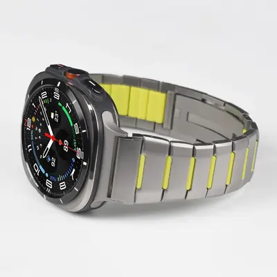 Samsung Galaxy Watch8 Compatible 47mm Rubber and Stainless Steel Watch Strap - 10