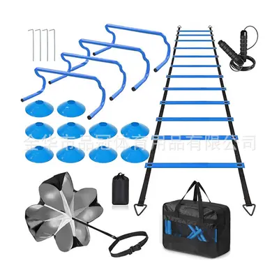 Football Agility Ladder Training Set with Cones and Jump Grid - 8