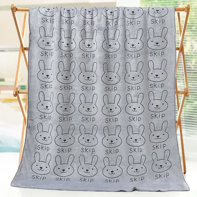 Foreign trade cross-border ultra-thin fiber soft absorbent stripe film printed bone-shaped pet bath towel large towel wholesale - 11
