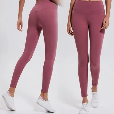 Nude Feel Yoga Pants Women Tight Long Pants Running Fitness Pants Quick-Dry Stretch Sports High-Waist Dance Pants Athletic Trendy