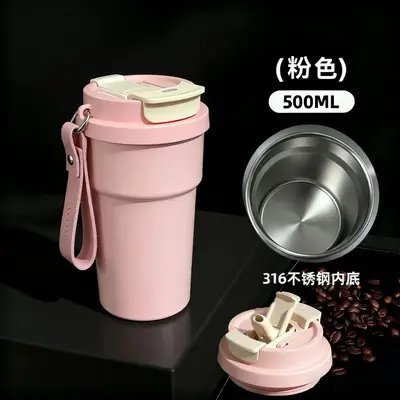 Einfache doppelwandige Kaffee-Thermoskanne 316 Edelstahl Kaffeebecher hochwertig tragbar Geschenk Wassertasse mit individueller Logo-Anpassung - 12