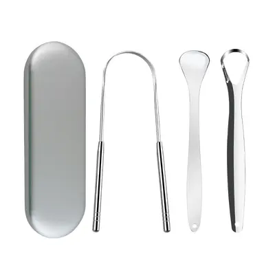 Stainless Steel U-Shaped Tongue Scraper, Large and Small Opening - 7