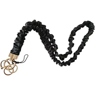 Fabric Scrunchie Phone Neck Lanyard, Gold T-Clasp