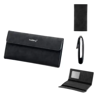 Men's Long Tri-Fold Leather Wallet with Multiple Card Slots - 6
