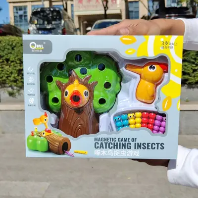 Woodpecker Bug Catching Game, Magnetic Concentration Toy for Kids