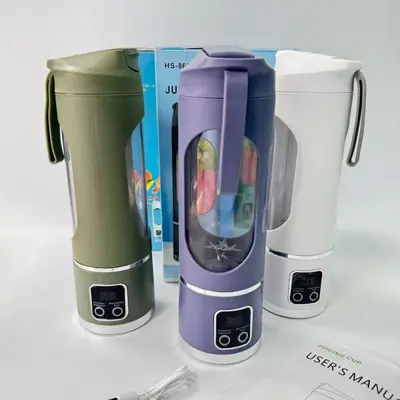 Taşınabilir meyve suyu makinesi, USB şarjlı, buz kırıcı, büyük kapasite