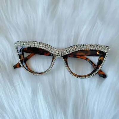 Cat-Eye-Brillengestell mit Strasssteinen - 10