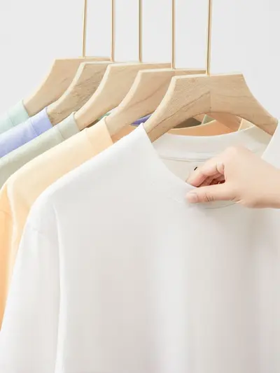 230g round neck t-shirt short sleeve men's and women's summer heavyweight pure cotton loose solid color basic t-shirt white clothing