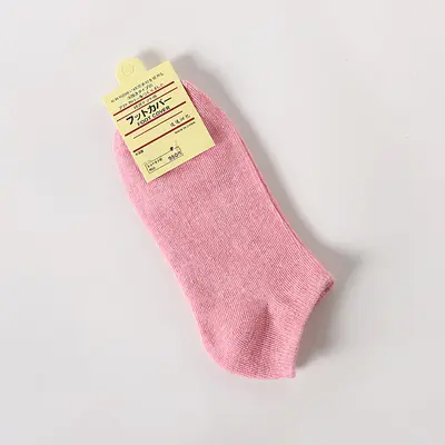 Einfarbige Baumwoll-Kurzsocken für Damen, flach geschnitten, große Größen, Geschenksocken, Zhuji-Socken, Großhandel. - 12