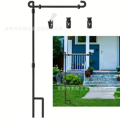 Cross-border Outdoor Garden Flagpole Metal American Yard Double-Sided National Flag Linen Garden Flag Independence Day Decoration
