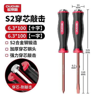 Cross screwdriver set, heavy duty, percussion - 9