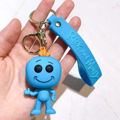 Rick and Morty Anime Keychain with Crazy Scientist Rick Pendant - 8