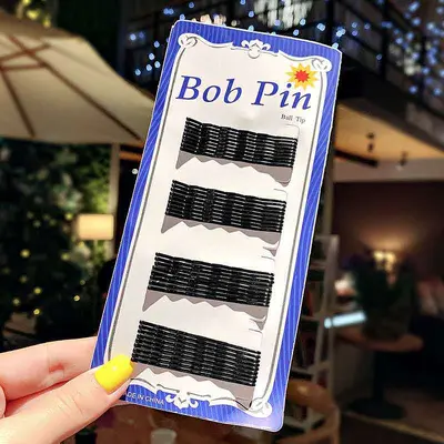 Blue card small black hair clip steel wire hair clip wavy hair clip women invisible hair clip bb clip hair styling hair accessories - 10