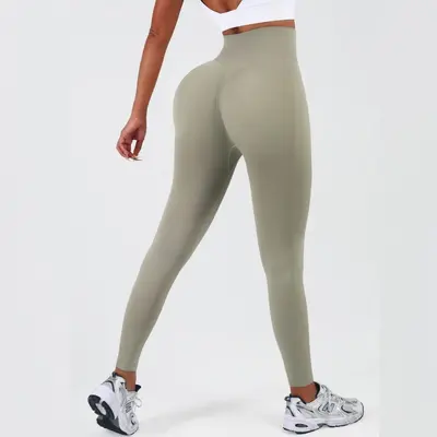 Hochtaillierte Yoga-Caprihose, bauchformend, schnelltrocknend, elastisch - 12