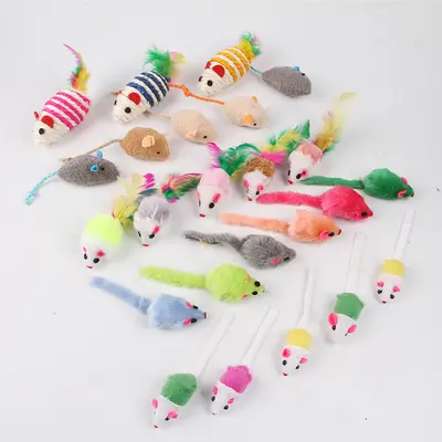 Boxed Cat Toy Set with Sisal Mice and Feather Teasers - 3