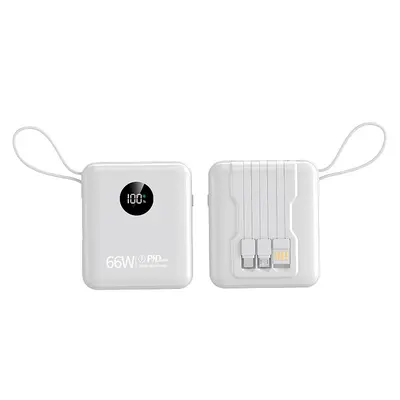 20000 mAh Powerbank, Superschnellladung, eingebautes Kabel, Logo-Druck als Geschenk möglic