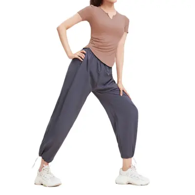 Kadın Kısa Kollu Elastik Yoga ve Koşu T-Shirt Nefes Alabilir - 6