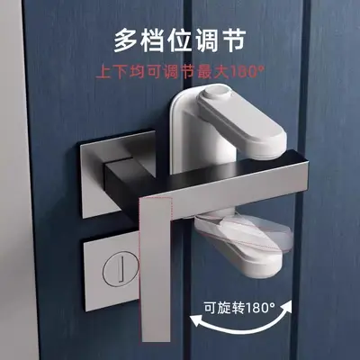 Child-Proof Door Handle Lock, Cat-Proof Pet Door Blocker, No-Drill