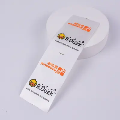 Satin Ribbon Wash Label, Flexo Printed Garment Care Label - 12