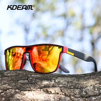 KDEAM große Sonnenbrille neu polarisiert einteilig Sportsonnenbrille winddicht Sonnenbrille Metallscharnier KD528-PLUS