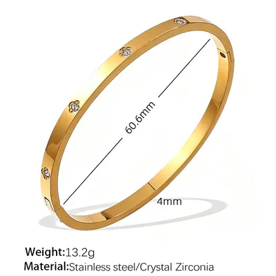Titanstahl-Armband mit Sechsstern-Verschluss, 18k vergoldet - 6