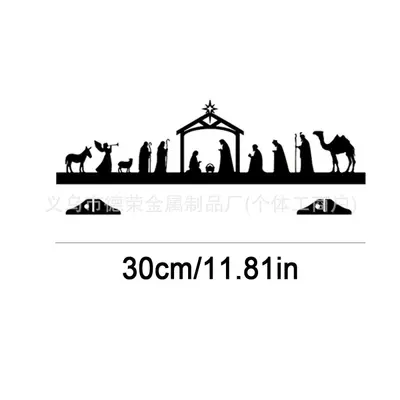 Schwarze Metall-Weihnachtsdeko für den Tisch mit Eisen-Silhouette zum Aufhängen - 8
