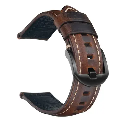El Yapımı Retro Hakiki Deri Saat Kayışı, Yağlı Mumlu, 18-26 mm - 7