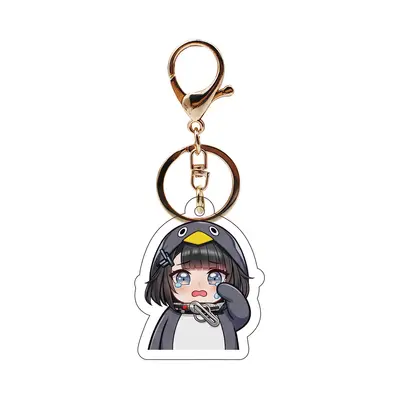 Gugu Gaga little penguin acrylic keychain with face-changing emoji design - 11