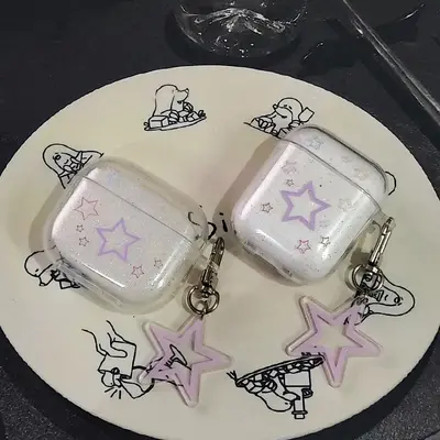 Apple AirPods Case, Clear Protective Shell, Star Design