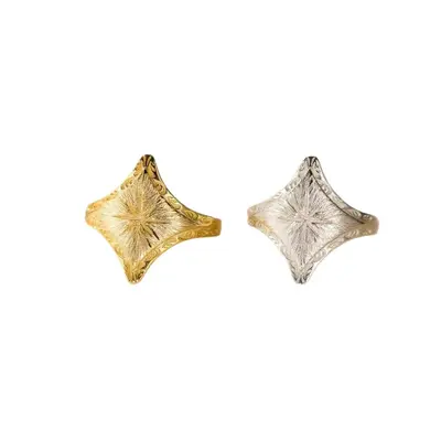 Diamond-Textured Brushed Design Ring