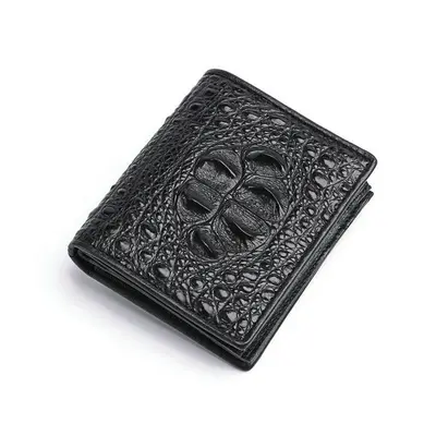 Men's Crocodile Leather Wallet, Genuine Leather, Short Vertical - 3