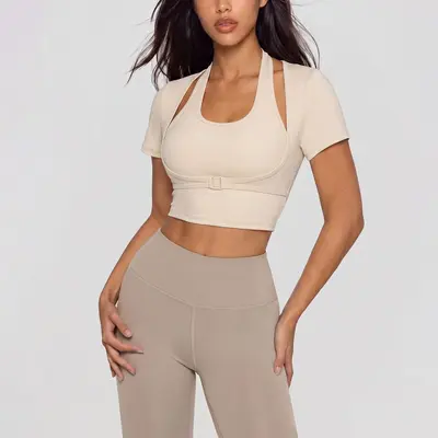 Women's Halter-Neck Yoga Top with Chest Pad - 8