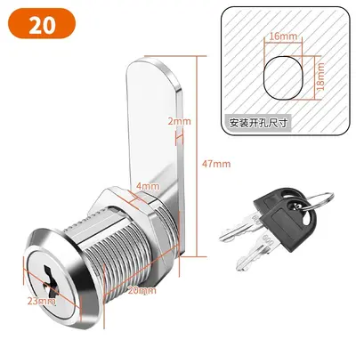 MS402 Iron Key Drawer and Cabinet Lock Black Tongue Lock - 7