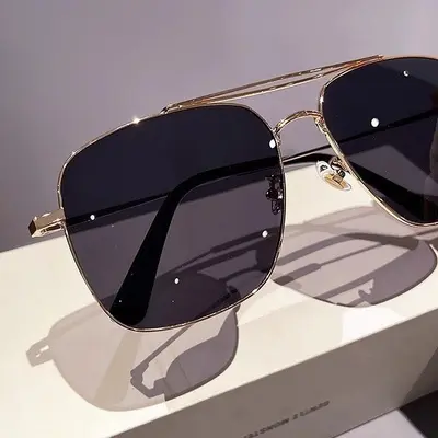 Oversized Double-Bridge Cycling Sunglasses, Toad Style - 5