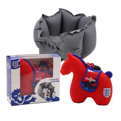 Portable travel neck pillow, press-to-inflate U-shaped - 12