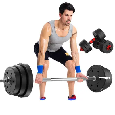 Rubber-coated dumbbell set, kettlebell, 10/20/30 kg