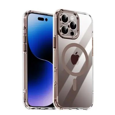 Apple 16 Pro Max telefon kılıfı şeffaf manyetik iPhone 16 koruyucu kılıf metal hava yastığı darbeye dayanıklı yeni stil - 11