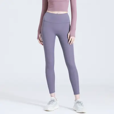 Yoga pants, high stretch, seamless, high waist, peach tone - 8