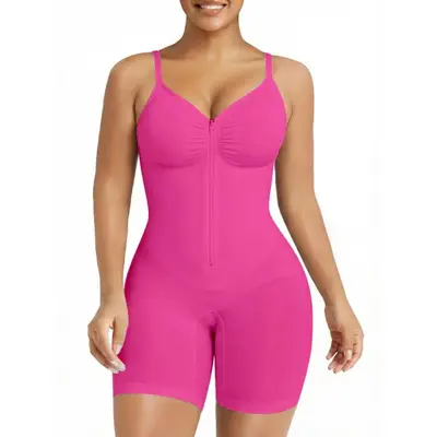Women's Seamless Tummy Control Butt Lift Shapewear Bodysuit with Zipper