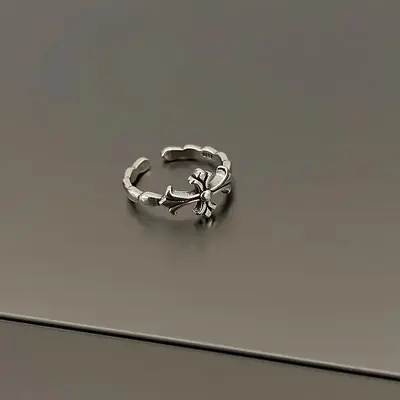 Punk-Kreuzring Damen, Vintage Y2K Doppelring - 7