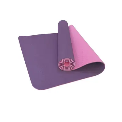 Kaymaz TPE yoga matı iki renkli darbe emici fitness spor matı kalınlaştırılmış yoga özel toptan satış