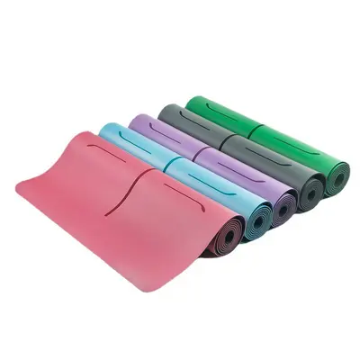 Yoga Mat, PU and Natural Rubber, Non-Slip, Alignment Lines - 7