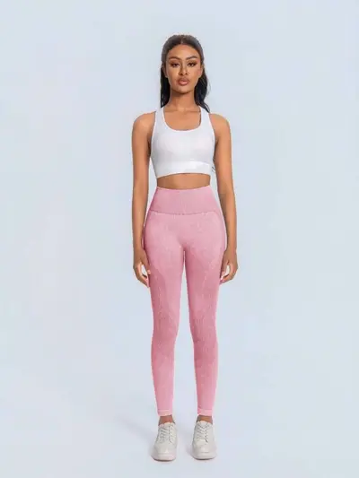 Nahtlose Yoga-Leggings, schnelltrocknend, Push-up, Buchstabendruck