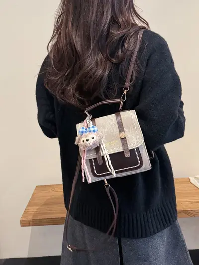 Color-Block Women's Backpack, 2026 Model, Multifunctional, Small Size - 3